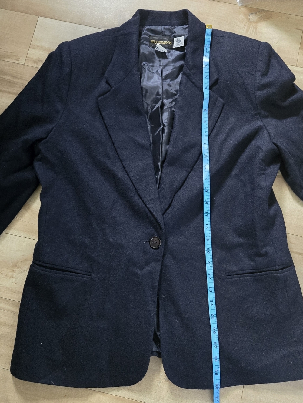 Requirements 100% Pure Wool Navy Oversized Blazer VTG 14 -WOOL CERTIFED